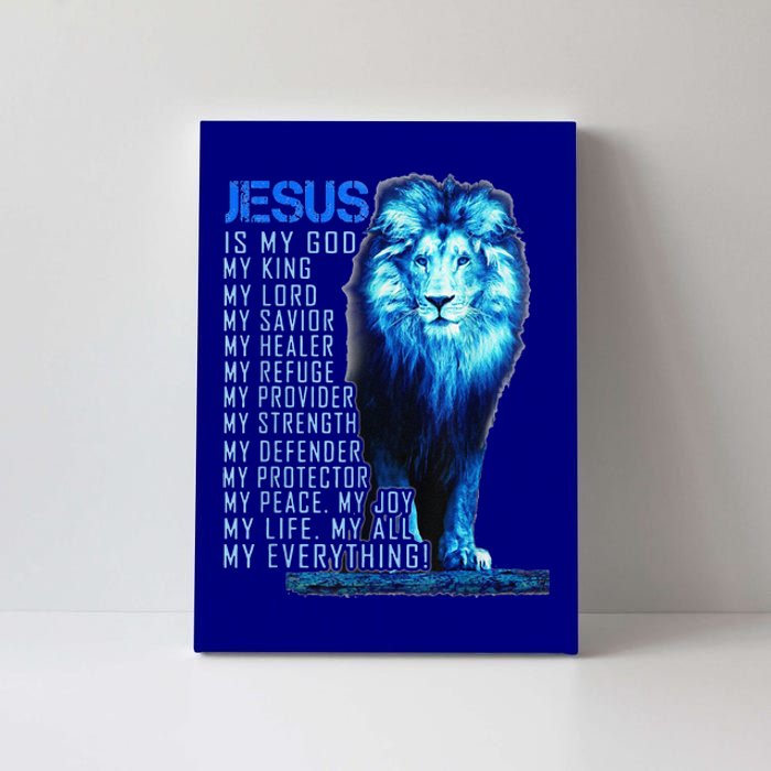 Lion Christian Jesus Is My God King Lord And Savior Canvas