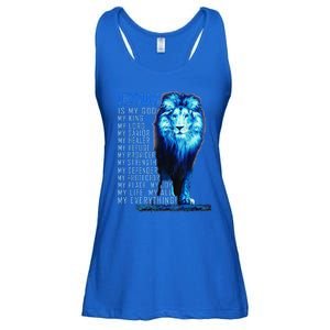 Lion Christian Jesus Is My God King Lord And Savior Ladies Essential Flowy Tank