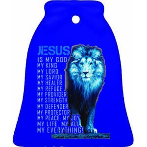 Lion Christian Jesus Is My God King Lord And Savior Ceramic Bell Ornament