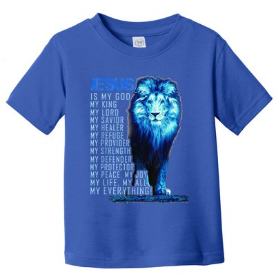 Lion Christian Jesus Is My God King Lord And Savior Toddler T-Shirt