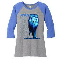 Lion Christian Jesus Is My God King Lord And Savior Women's Tri-Blend 3/4-Sleeve Raglan Shirt