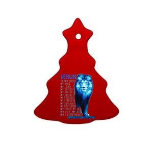 Lion Christian Jesus Is My God King Lord And Savior Ceramic Tree Ornament