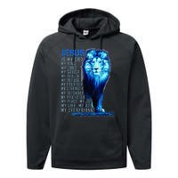 Lion Christian Jesus Is My God King Lord And Savior Performance Fleece Hoodie