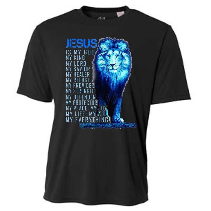 Lion Christian Jesus Is My God King Lord And Savior Cooling Performance Crew T-Shirt