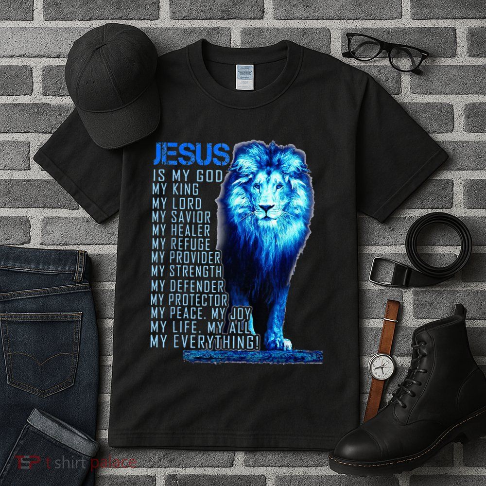 Lion Christian Jesus Is My God King Lord And Savior Tall T-Shirt