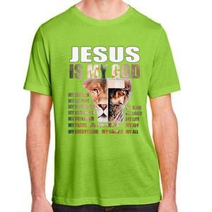 Lion Christian Jesus Is My God Lord King Savior Good Friday Adult ChromaSoft Performance T-Shirt