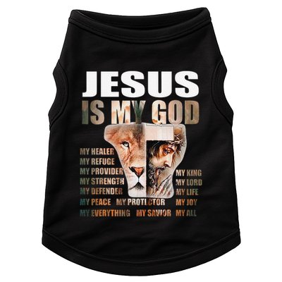 Lion Christian Jesus Is My God Lord King Savior Good Friday Doggie Tank