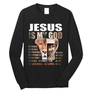 Lion Christian Jesus Is My God Lord King Savior Good Friday Long Sleeve Shirt