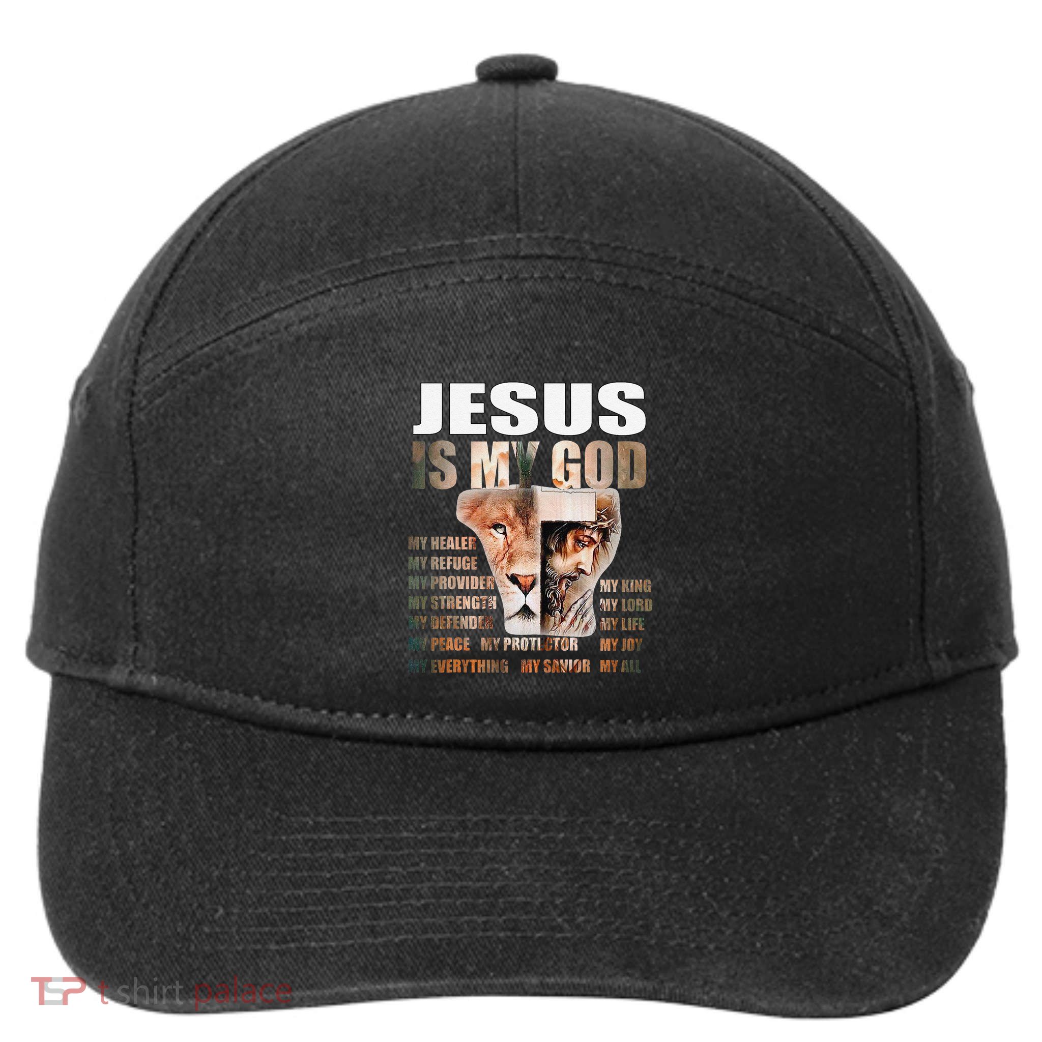 Lion Christian Jesus Is My God Lord King Savior Good Friday 7-Panel Snapback Hat