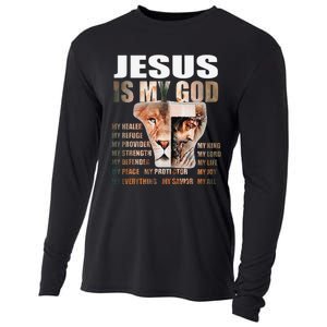 Lion Christian Jesus Is My God Lord King Savior Good Friday Cooling Performance Long Sleeve Crew