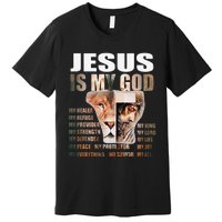 Lion Christian Jesus Is My God Lord King Savior Good Friday Premium T-Shirt