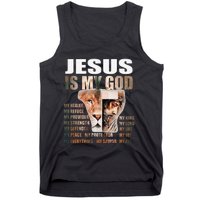 Lion Christian Jesus Is My God Lord King Savior Good Friday Tank Top