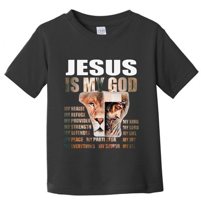 Lion Christian Jesus Is My God Lord King Savior Good Friday Toddler T-Shirt