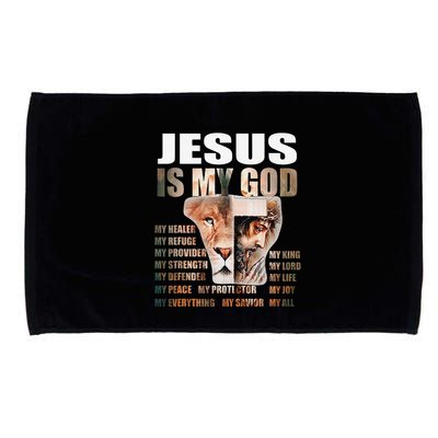Lion Christian Jesus Is My God Lord King Savior Good Friday Microfiber Hand Towel