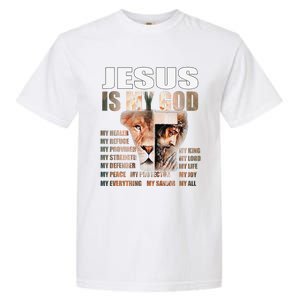 Lion Christian Jesus Is My God Lord King Savior Good Friday Garment-Dyed Heavyweight T-Shirt