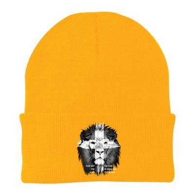 Lion Cross Jesus Christian Lord God Believer Gift Knit Cap Winter Beanie