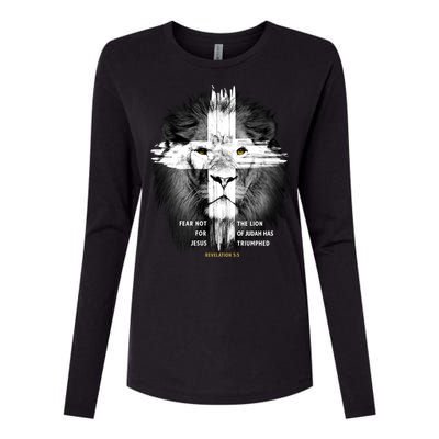 Lion Cross Jesus Christian Lord God Believer Gift Womens Cotton Relaxed Long Sleeve T-Shirt