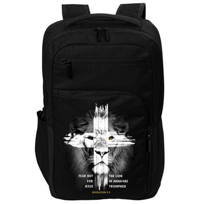 Lion Cross Jesus Christian Lord God Believer Gift Impact Tech Backpack
