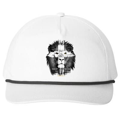 Lion Cross Jesus Christian Lord God Believer Gift Snapback Five-Panel Rope Hat