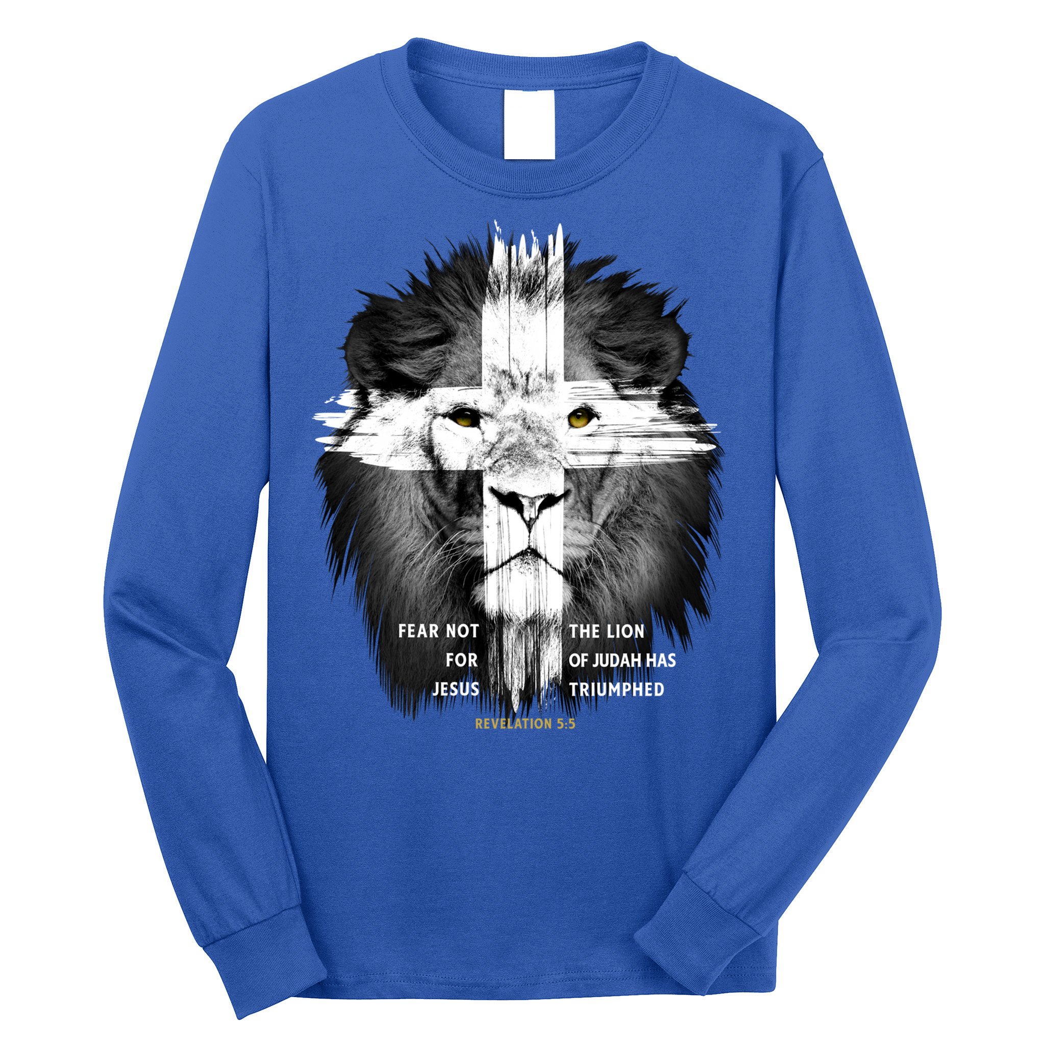 Lion Cross Jesus Christian Lord God Believer Gift Long Sleeve Shirt