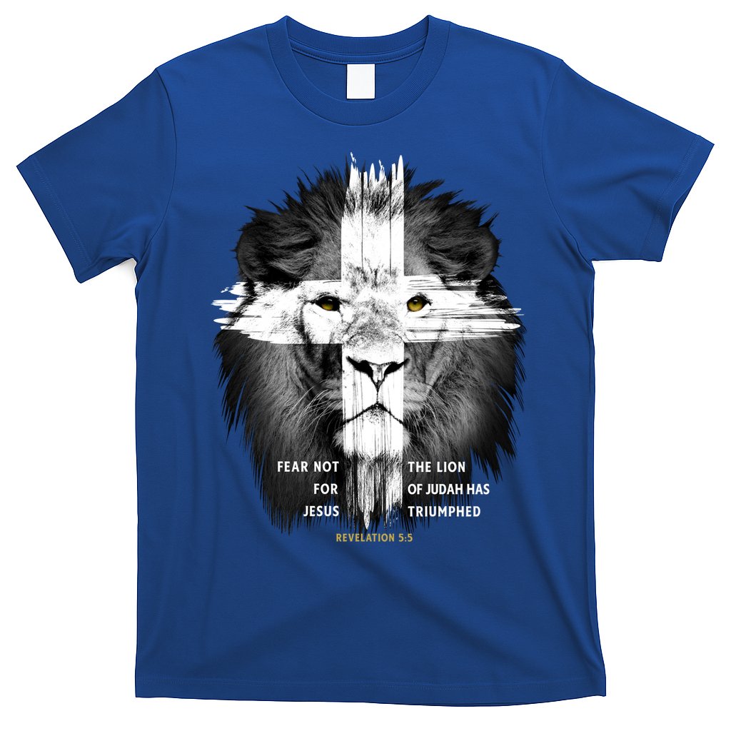 Lion Cross Jesus Christian Lord God Believer Gift T-Shirt