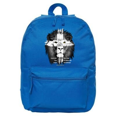 Lion Cross Jesus Christian Lord God Believer Gift 16 in Basic Backpack