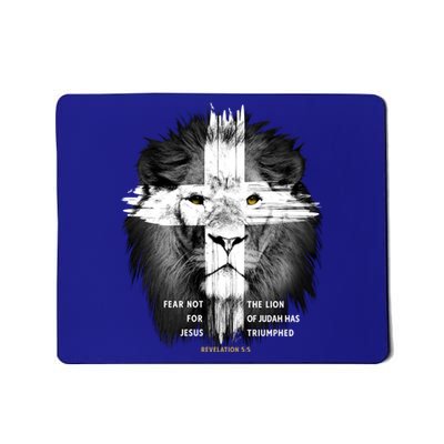 Lion Cross Jesus Christian Lord God Believer Gift Mousepad