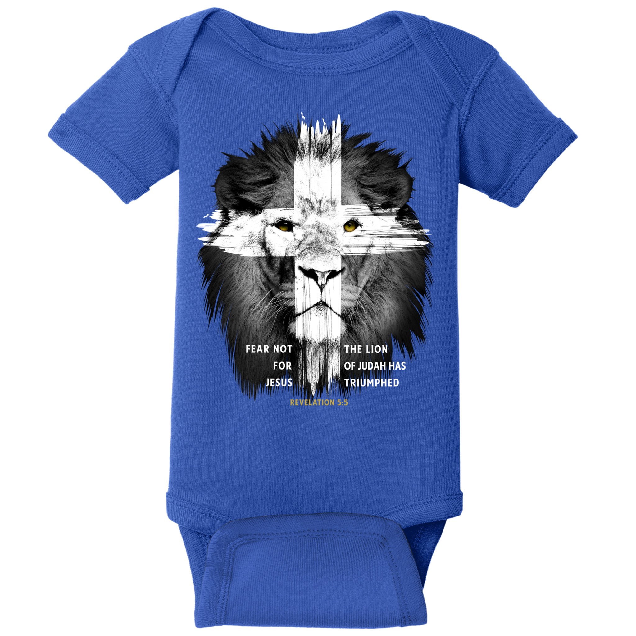 Lion Cross Jesus Christian Lord God Believer Gift Baby Bodysuit