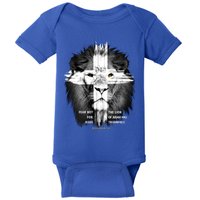 Lion Cross Jesus Christian Lord God Believer Gift Baby Bodysuit