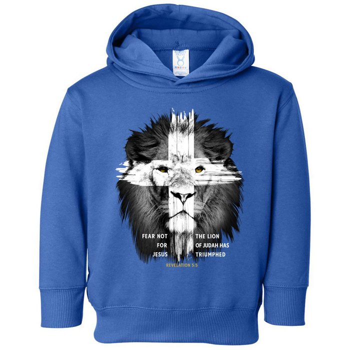 Lion Cross Jesus Christian Lord God Believer Gift Toddler Hoodie