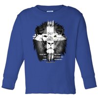 Lion Cross Jesus Christian Lord God Believer Gift Toddler Long Sleeve Shirt