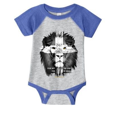 Lion Cross Jesus Christian Lord God Believer Gift Infant Baby Jersey Bodysuit