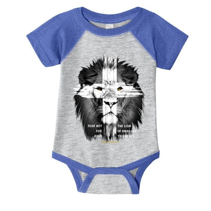 Lion Cross Jesus Christian Lord God Believer Gift Infant Baby Jersey Bodysuit