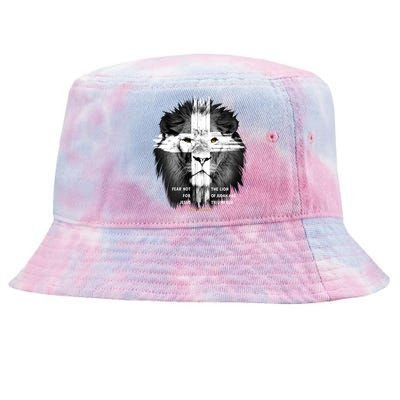 Lion Cross Jesus Christian Lord God Believer Gift Tie-Dyed Bucket Hat