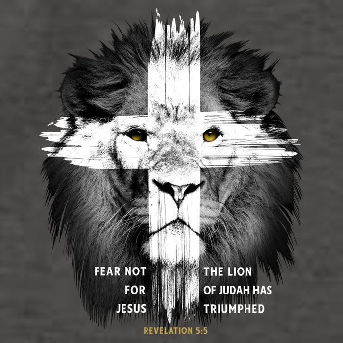 Lion Cross Jesus Christian Lord God Believer Gift Vector Backpack