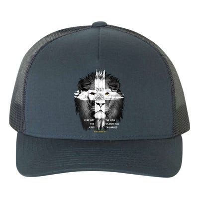 Lion Cross Jesus Christian Lord God Believer Gift Yupoong Adult 5-Panel Trucker Hat