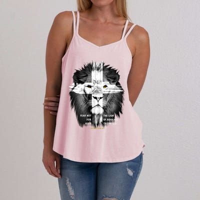 Lion Cross Jesus Christian Lord God Believer Gift Women's Strappy Tank