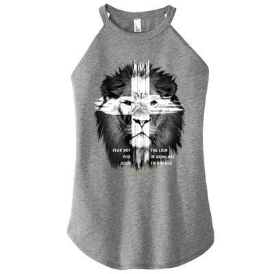 Lion Cross Jesus Christian Lord God Believer Gift Women's Perfect Tri Rocker Tank