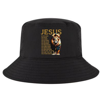 Lion Christian Jesus Is My God King, Lord, And Savior Cool Comfort Performance Bucket Hat