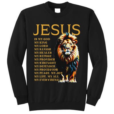 Lion Christian Jesus Is My God King, Lord, And Savior Sweatshirt