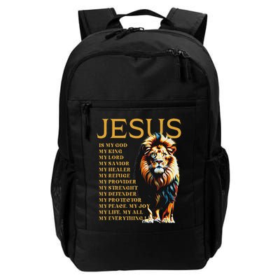 Lion Christian Jesus Is My God King, Lord, And Savior Backpack