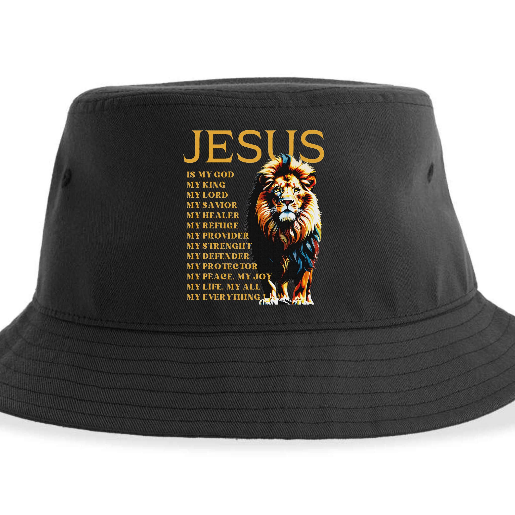 Lion Christian Jesus Is My God King, Lord, And Savior Sustainable Bucket Hat
