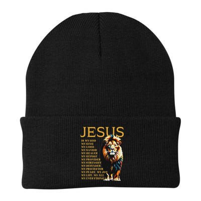 Lion Christian Jesus Is My God King, Lord, And Savior Beanie