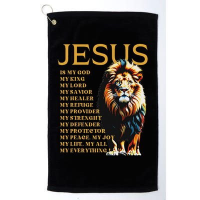 Lion Christian Jesus Is My God King, Lord, And Savior Golf Towel
