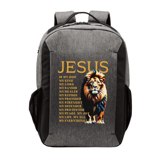 Lion Christian Jesus Is My God King, Lord, And Savior Vector Backpack