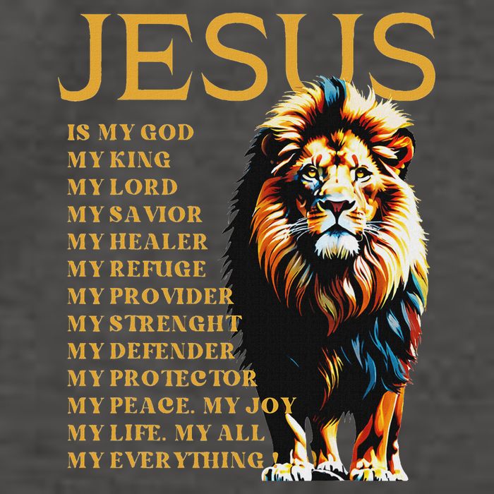 Lion Christian Jesus Is My God King, Lord, And Savior Vector Backpack