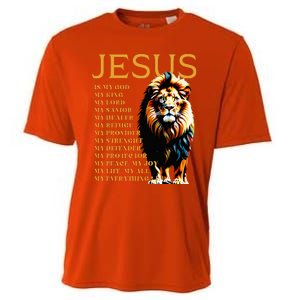 Lion Christian Jesus Is My God King Lord And Savior Cooling Performance Crew T-Shirt