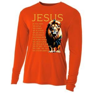 Lion Christian Jesus Is My God King Lord And Savior Cooling Performance Long Sleeve Crew