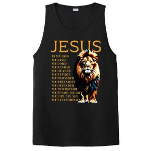 Lion Christian Jesus Is My God King Lord And Savior PosiCharge Competitor Tank