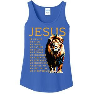 Lion Christian Jesus Is My God King Lord And Savior Ladies Essential Tank